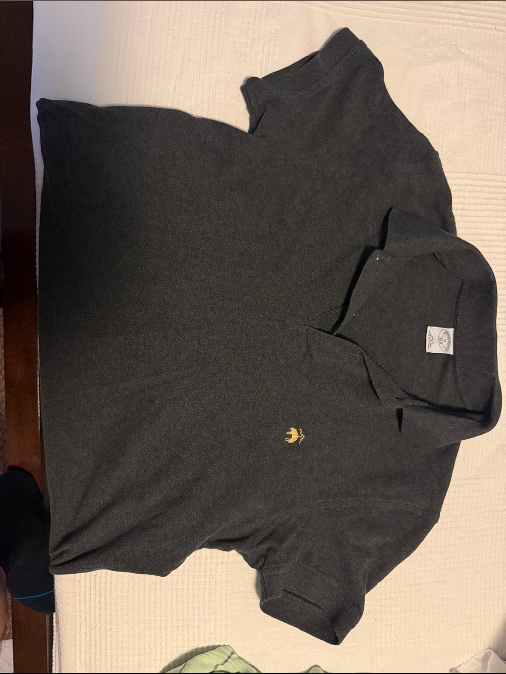 Brooks Brothers Charcoal Polo with Gold Crest